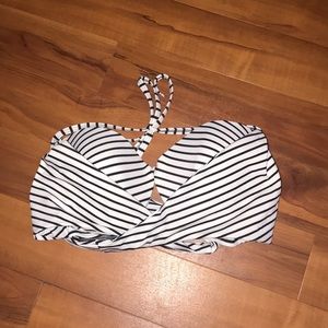 Striped Bikini Wrap Top -34DD